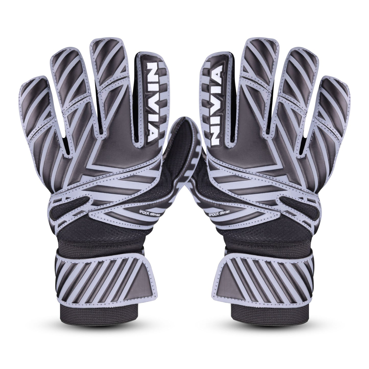 NIVIA Ditmar Spider Black Goalkeeper Gloves For Men & Women, Black