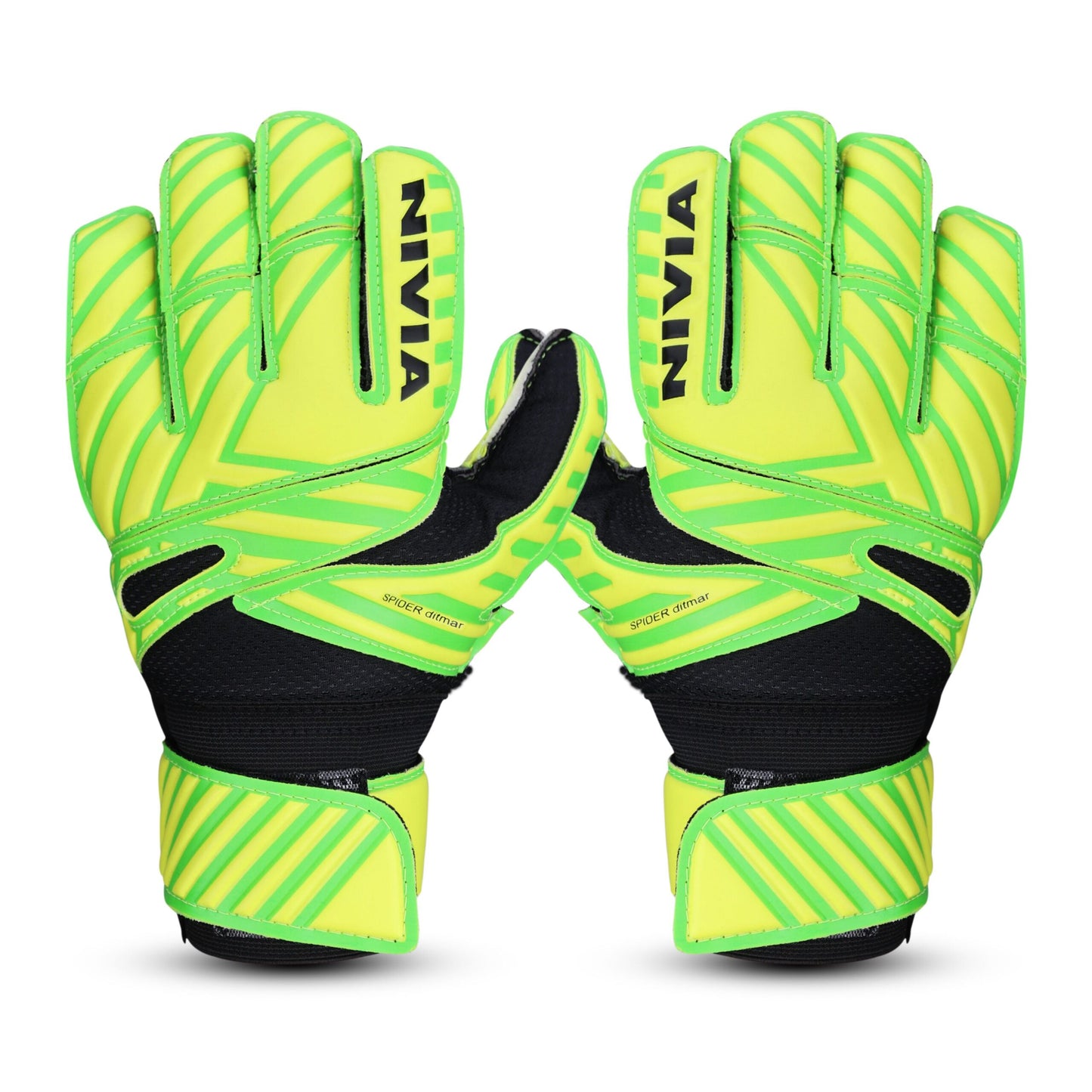 NIVIA Ditmar Spider Black Goalkeeper Gloves For Men & Women, Black