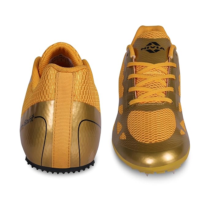 NIVIA Spirit Track and Field Golden Running Spikes Shoes for Men