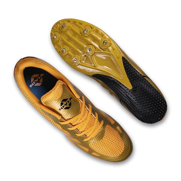 NIVIA Spirit Track and Field Golden Running Spikes Shoes for Men