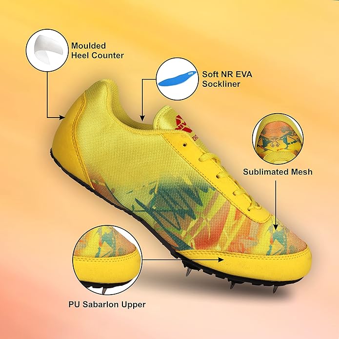 NIVIA Zion-1 Track and Field Orange Running Spikes Shoes for Men