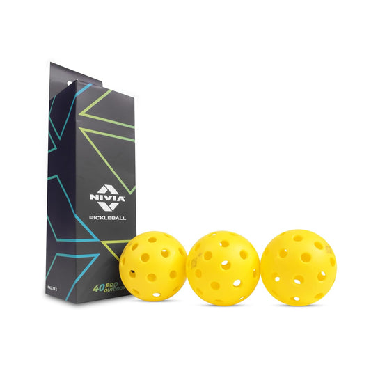 NIVIA Pickleball 40 Pro Outdoor Ball (Pack of 3)