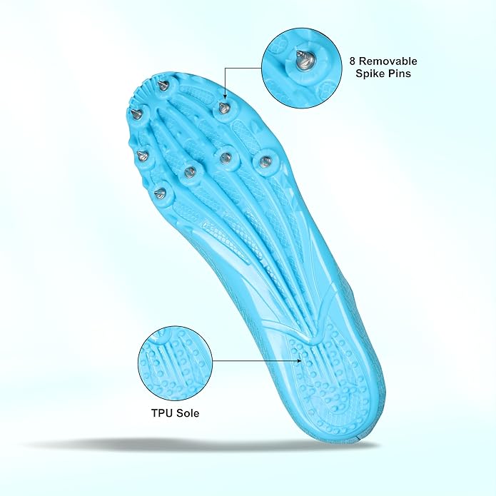 NIVIA Strider 3.0 Sky Blue Running Spikes Shoes for Men