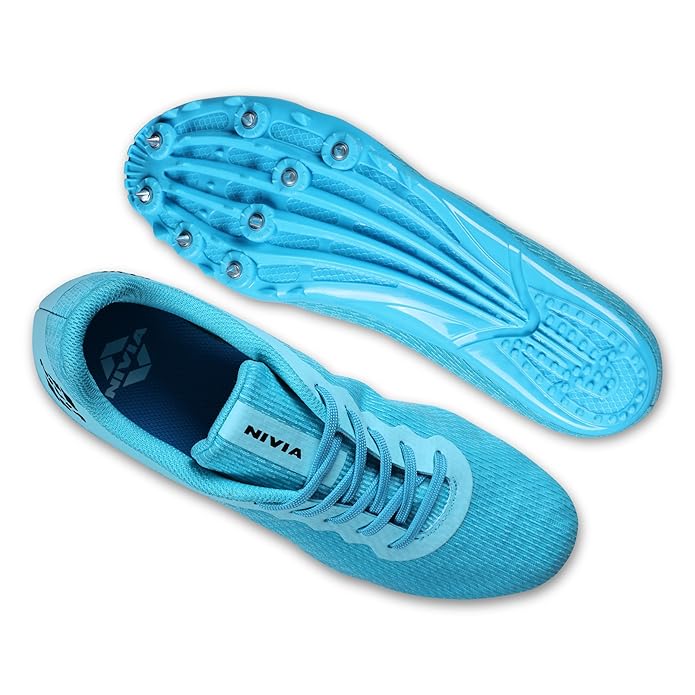 NIVIA Strider 3.0 Sky Blue Running Spikes Shoes for Men