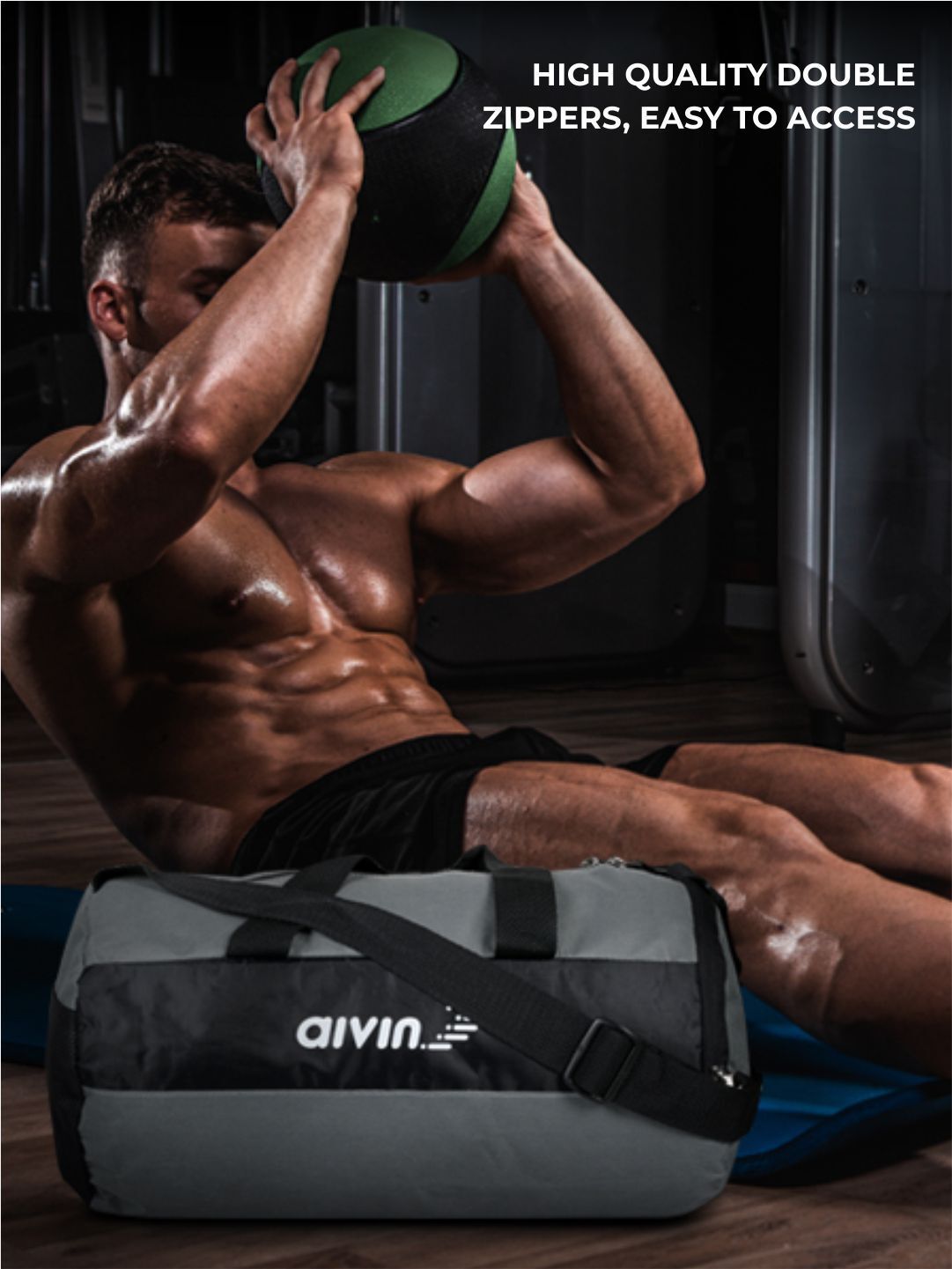 AIVIN GYM BAG 02 GREY/BLACK - AV505GB