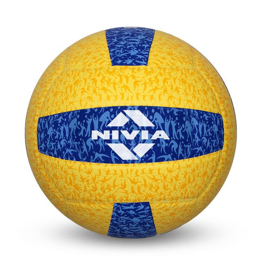 Nivia G-2020 Volleyball/Laminated volleyball - Size - 4 (Yellow/Blue) - 496